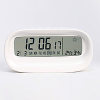 Часы электронные настольные, c термометром, гигрометром, 7 х 14.5 х 4 см