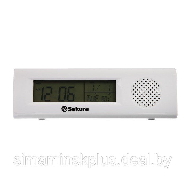 Часы-будильник Sakura SA-8521, электронные, будильник, радио, фонарь, 3хААА, белые - фото 3 - id-p215712071