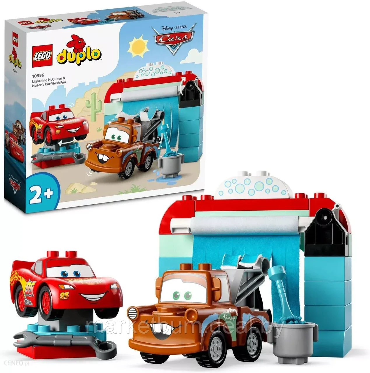 Конструктор LEGO DUPLO Disney 10996, Молния МакКуин и Мэтр — Автомойка
