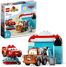 Конструктор LEGO DUPLO Disney 10996, Молния МакКуин и Мэтр — Автомойка