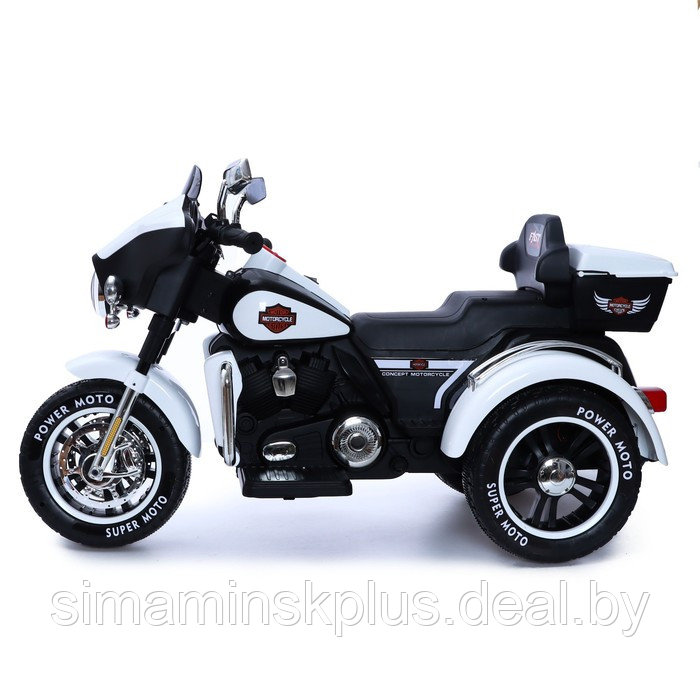Электромотоцикл «Трайк», 2-х местный, 2 мотора, цвет чёрно-белый - фото 2 - id-p215713654