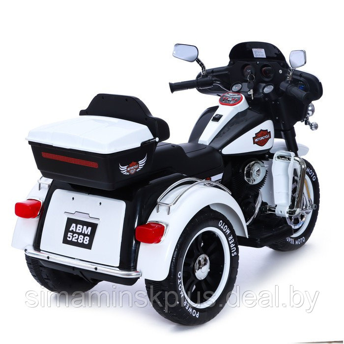 Электромотоцикл «Трайк», 2-х местный, 2 мотора, цвет чёрно-белый - фото 3 - id-p215713654
