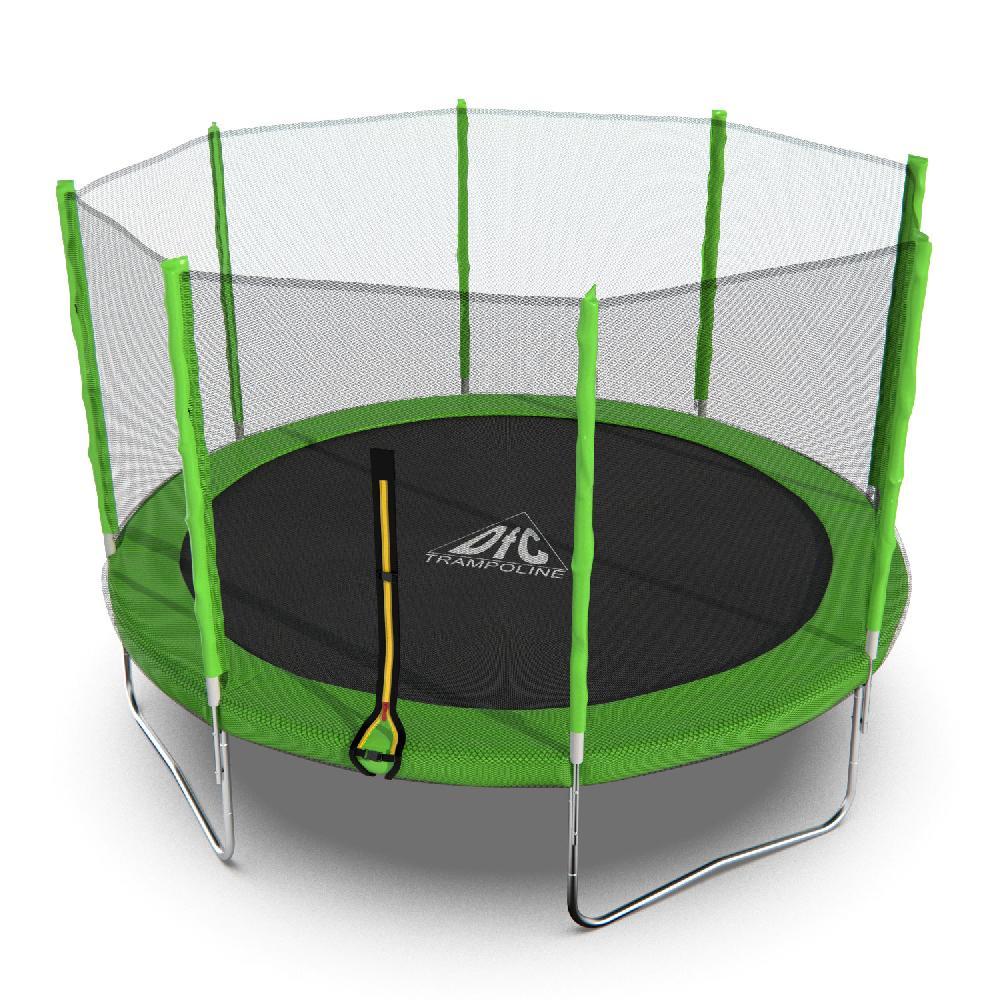 Батут DFC Trampoline Fitness с сеткой 12ft (зеленый) - фото 1 - id-p215714376