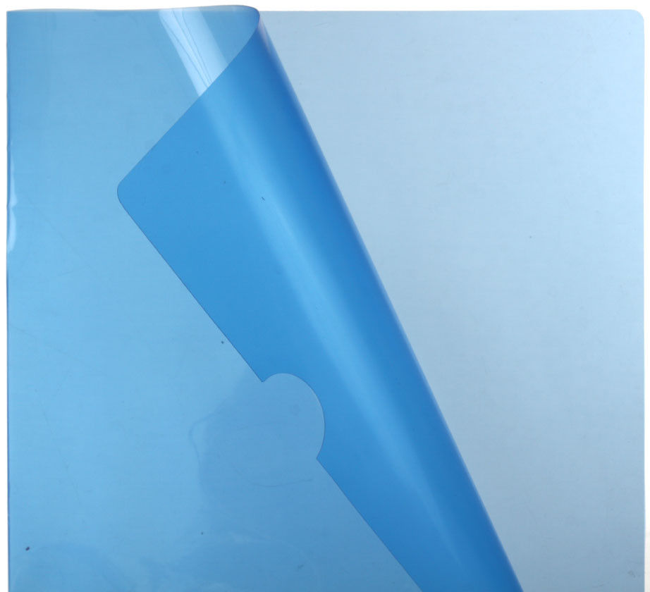Папка-уголок пластиковая «Стамм» А4 толщина пластика 0,18 мм, прозрачная синяя - фото 1 - id-p215578532