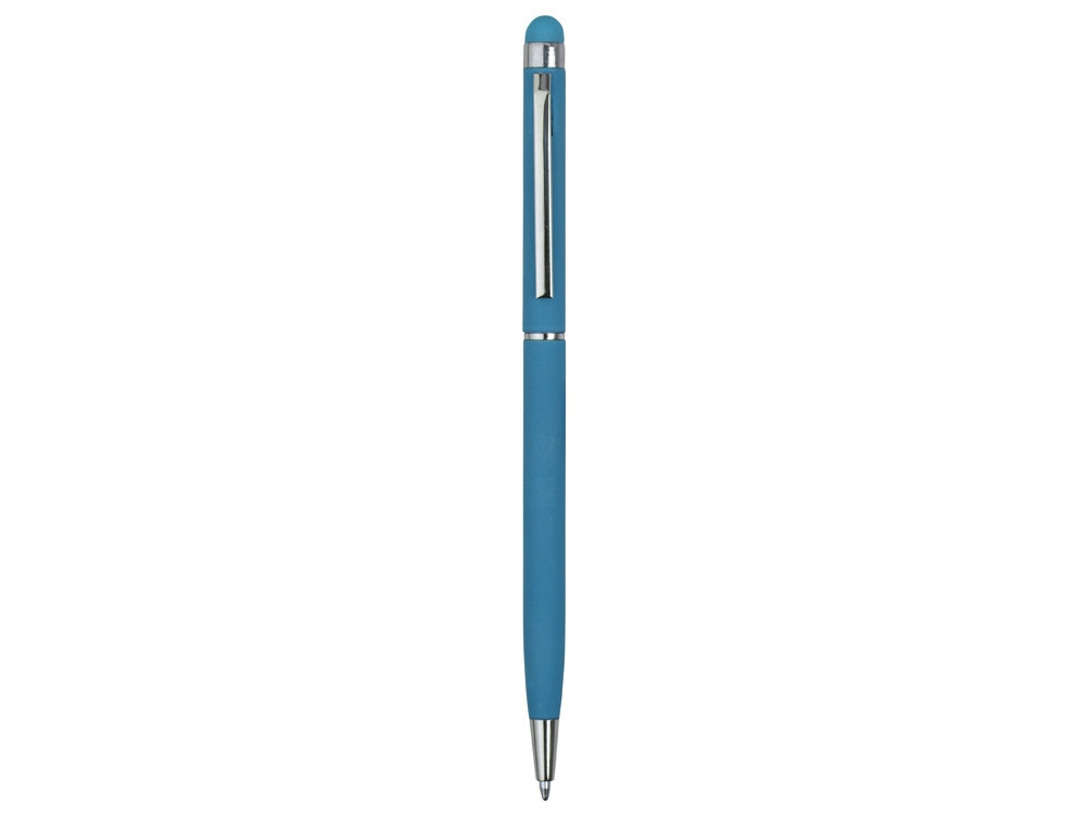 Ручка-стилус шариковая Jucy Soft с покрытием soft touch, голубой - фото 2 - id-p215716052