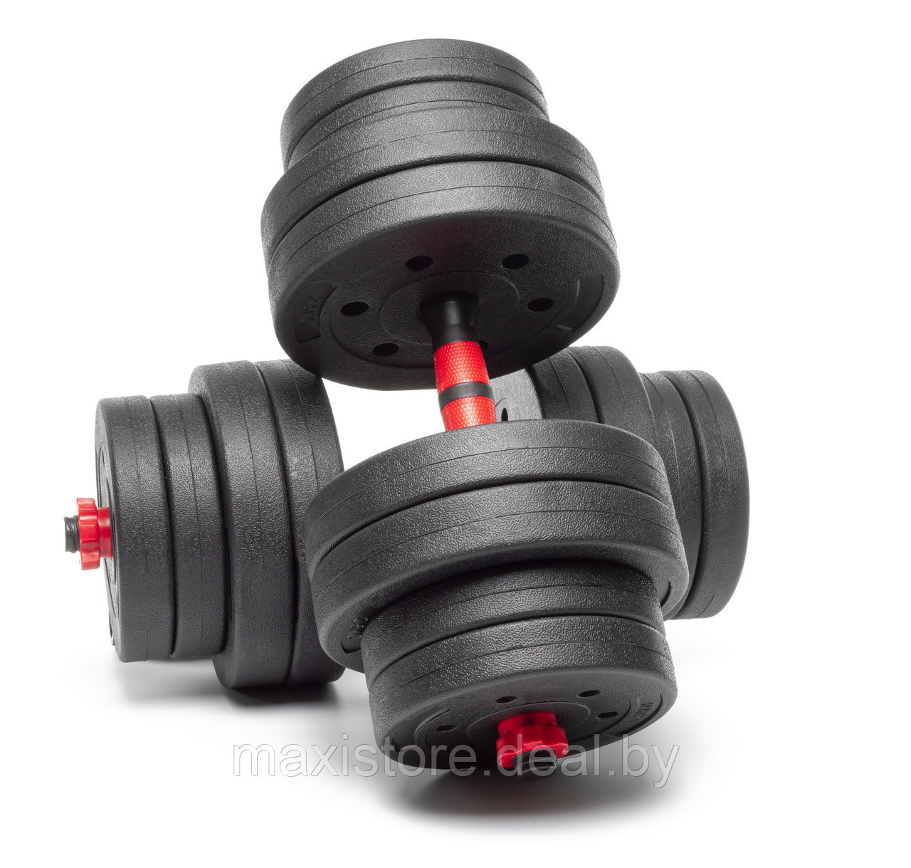 Набор композитных гантелей Atlas Sport 30 кг с соединительным грифом - фото 7 - id-p215724494