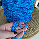 Пряжа велюр, 100% ПА 100м/100гр цвет голубой меланж, фото 2