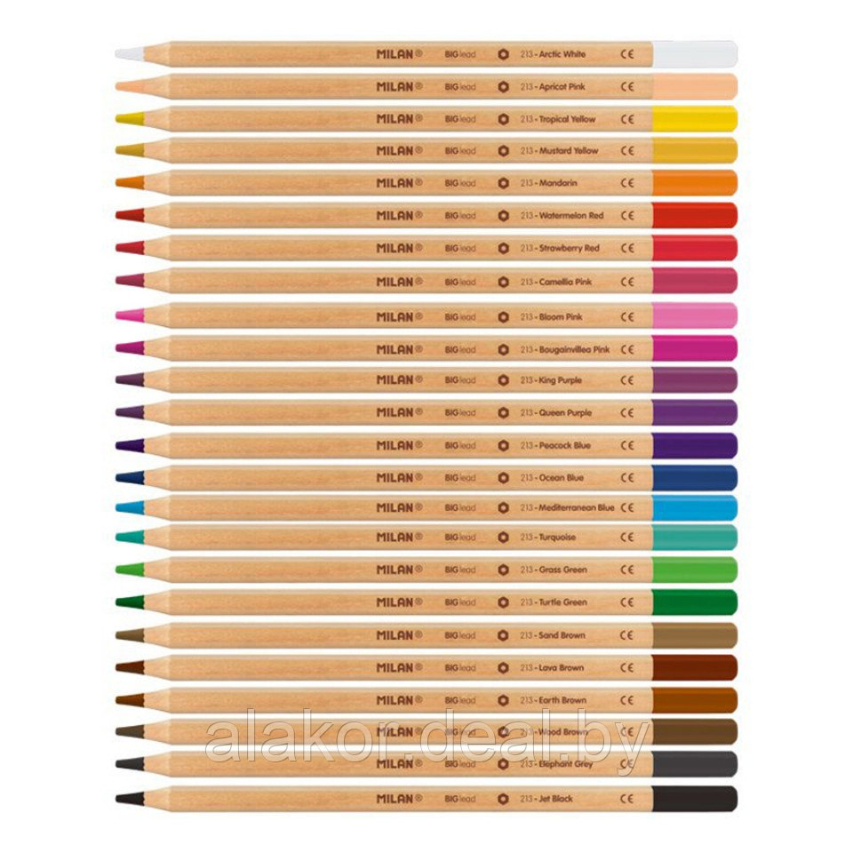 Цветные карандаши с толстым грифелем Milan, 24 цвета - фото 2 - id-p215728369