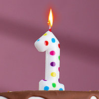 Свеча в торт ‎Цветное конфетти, Цифра 1