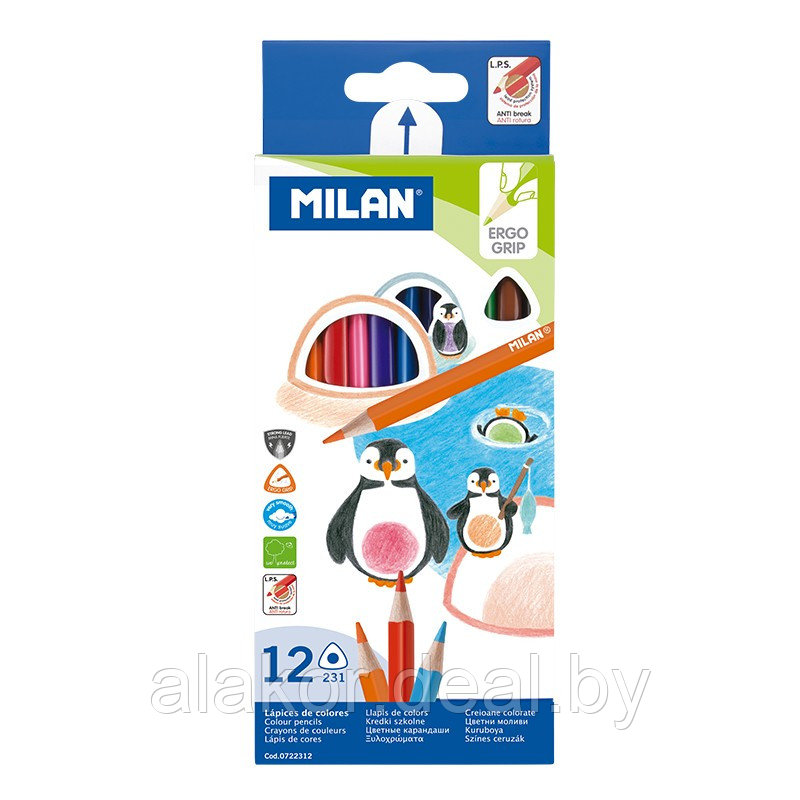 Цветные карандаши "Milan 231", 12шт. - фото 1 - id-p215728968