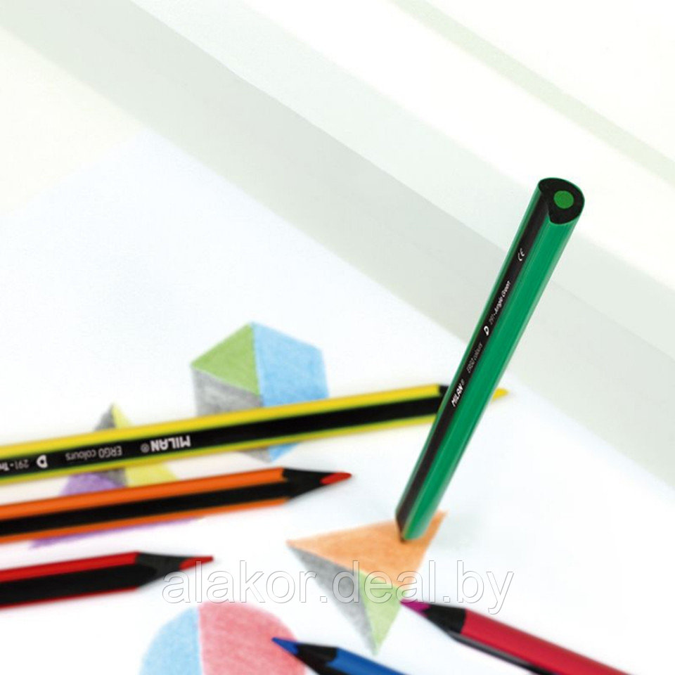 Цветные карандаши Milan "ERGO" и точилка, 10+1 цветов - фото 5 - id-p215729388