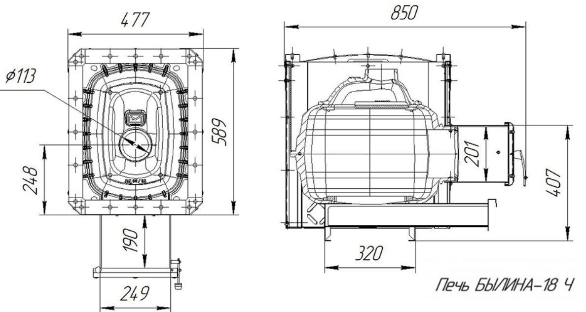 Печь банная Теплодар БЫЛИНА-18Ч - фото 3 - id-p215730456