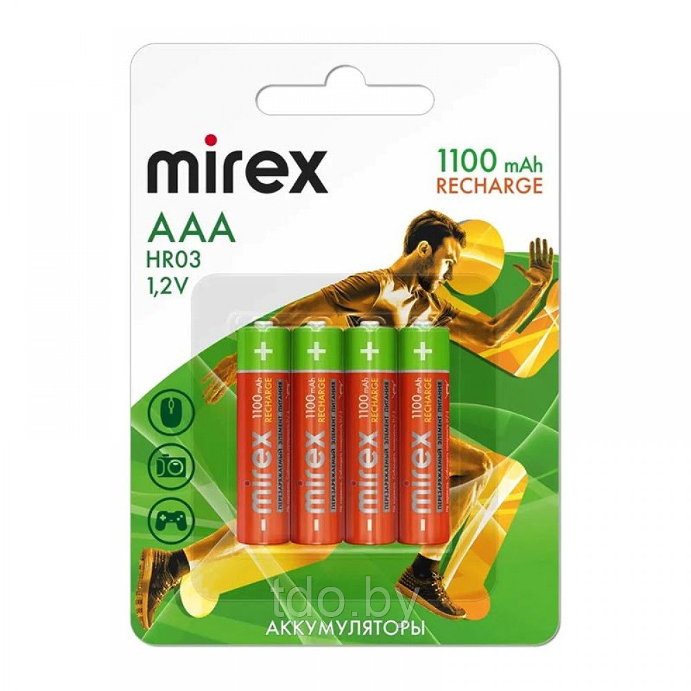 Аккумулятор Mirex HR03/AAА Ni-MH, 1,2V, 1100mAh , 4шт/уп - фото 2 - id-p215730535
