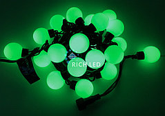 Светодиодная гирлянда большие шарики Rich LED 5 м, 20 шариков, 220 В, соединяемая, зеленая, черный провод,