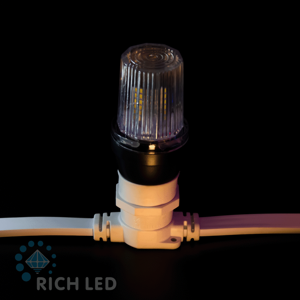 Лампа для Белт-лайта Rich LED, 3 Вт, цоколь Е27, d=45 мм, белая строб-вспышка,