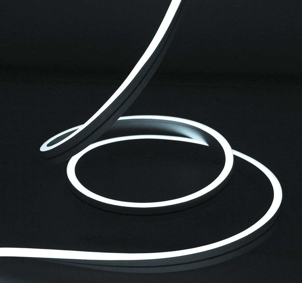 Светодиодный Гибкий Неон Rich LED, односторонний, белый, кратность резки 1 метр, размер 8*16 мм, 220 В, 50 м - фото 1 - id-p215730949