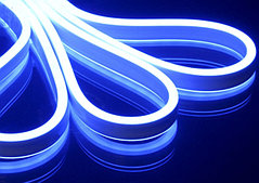 Светодиодный Гибкий Неон Rich LED, двухсторонний, синий, кратность резки 1 метр,  размер 8*16 мм, 220 В, 50 м