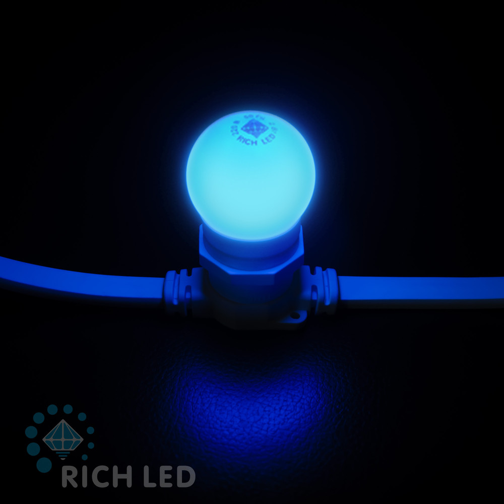 Светодиодная лампа для Белт-лайта Rich LED, 2 Вт, цоколь Е27, d=45 мм, синяя