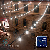 Белт-лайт Rich LED, 2-х проводной, черный, между лампами 40 см, патрон-резина, нарезка кратно 1 м