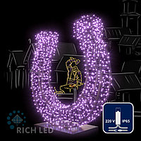 Светодиодная гирлянда Rich LED 10 м, 100 LED, 220 В, соединяемая, влагозащитный колпачок, фиолетовая,