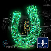 Светодиодная гирлянда Rich LED 10 м, 100 LED, 220 В, соединяемая, влагозащитный колпачок, зеленая, белый
