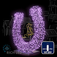 Светодиодная гирлянда Rich LED 10 м, 100 LED, 220 В, соединяемая, влагозащитный колпачок, фиолетовая, белый