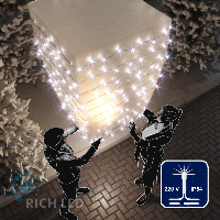 Светодиодная гирлянда Rich LED 10 м, 100 LED, 220 В, соединяемая, мерцающая, белая, белый провод,