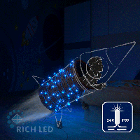 Светодиодная гирлянда Rich LED 10 м, 100 LED, 24В, соединяемая, влагозащитный колпачок, синяя, мерцающая,