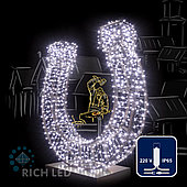 Светодиодная гирлянда Rich LED 10 м, 100 LED, 220 В, соединяемая, влагозащитный колпачок, белая, прозрачный