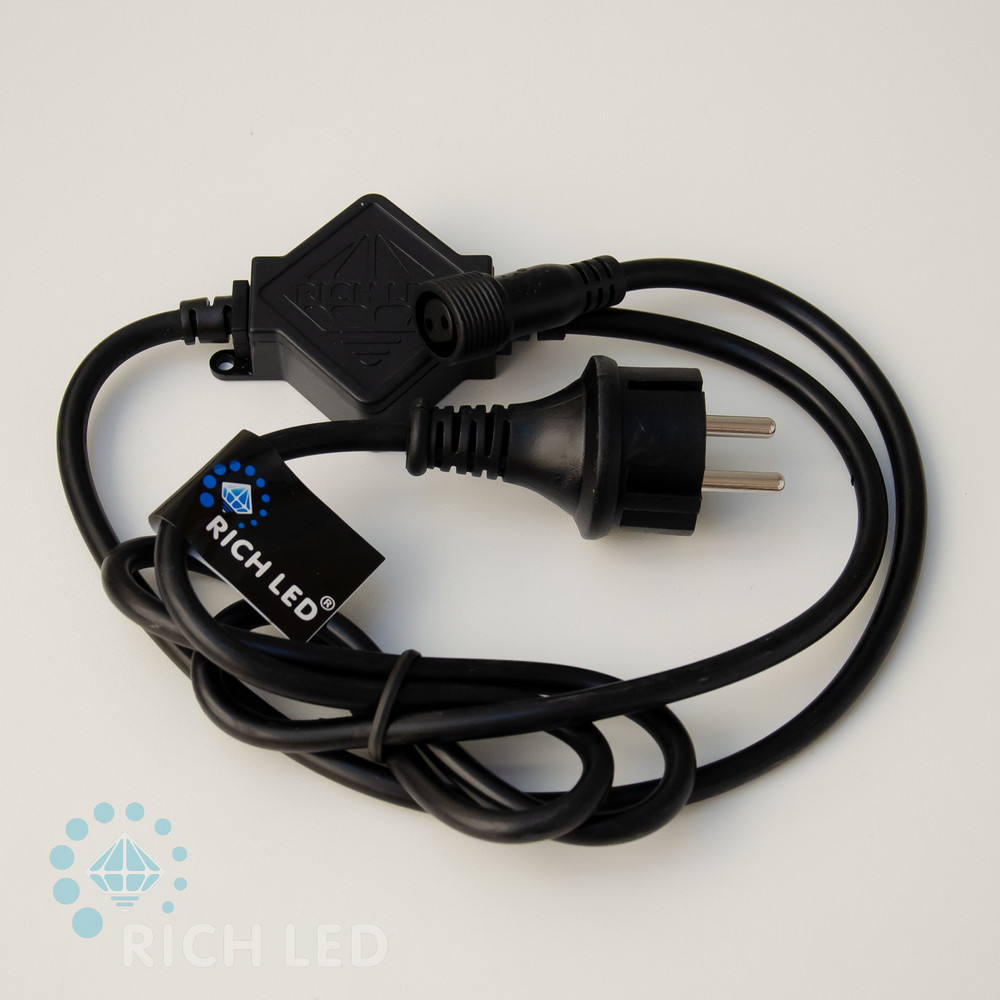 Блок питания универсальный для статичных и флэш изделий Rich LED.  220 В, 4А, провод черный.