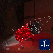 Светодиодная гирлянда Rich LED 10 м, 100 LED, 24 В, соединяемая, красная, мерцающая, прозрачный провод