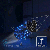 Светодиодная гирлянда Rich LED 10 м, 100 LED, 24 В, соединяемая, синяя, мерцающая, прозрачный провод