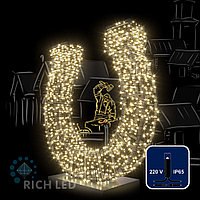 Светодиодная гирлянда Rich LED 10 м, 100 LED, 220 В, соединяемая, влагозащитный колпачок, теплая белая, черный