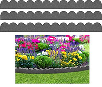Комплект бордюра садового для грядок и клумб Flexi Curve Scalloped Border, 4шт серый