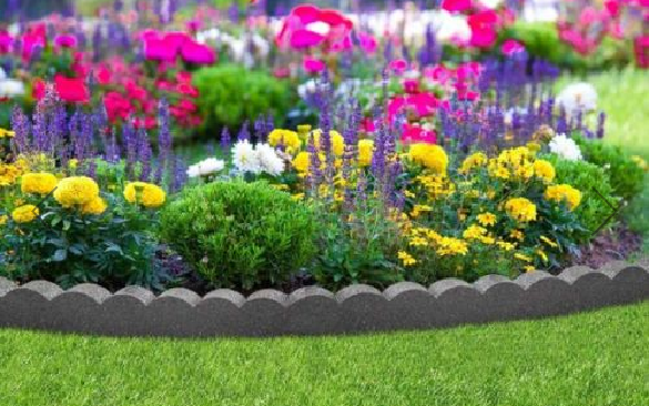 Комплект бордюра садового для грядок и клумб Flexi Curve Scalloped Border, 4шт серый - фото 2 - id-p215731683