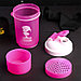 Шейкер спортивный «Доминируй, властвуй, приседай», розовый, с чашей под протеин, 500 мл, фото 3