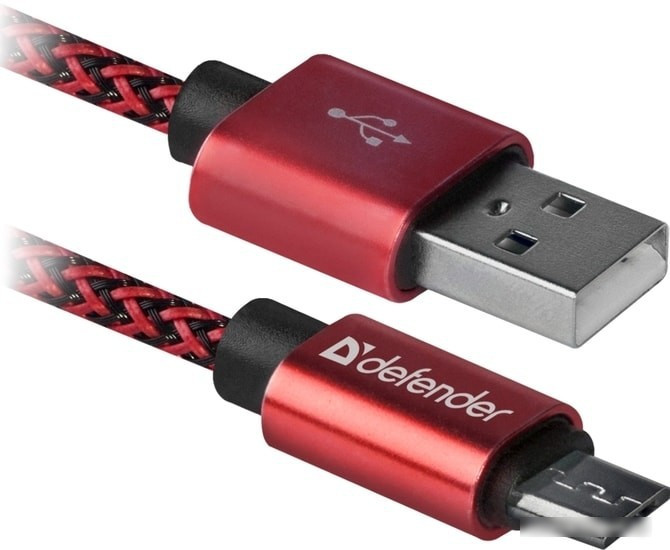 Кабель Defender USB08-03T (красный) - фото 1 - id-p215745639