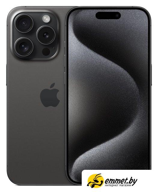 Смартфон Apple iPhone 15 Pro 256GB (черный титан) - фото 1 - id-p215746590