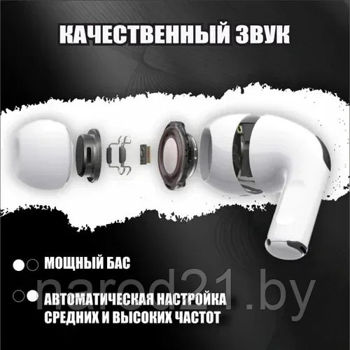 Наушники беспроводные Apple AirPods Pro 2 (Premium с шумоподавлением) - фото 6 - id-p158805385