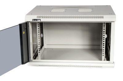 Шкаф коммутационный LanMaster TWT-CBWPG-6U-6X4-GY настенный, стеклянная передняя дверь, 6U, 600x400 мм - фото 4 - id-p213131450