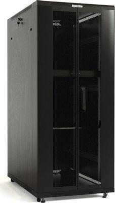 Шкаф коммутационный Hyperline TTB-2268-DD-RAL9004 напольный, перфорированная стальная передняя дверь, 22U, - фото 1 - id-p213131564