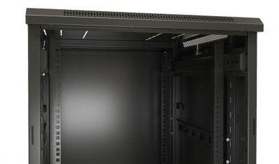 Шкаф коммутационный Hyperline TTB-1866-AS-RAL9004 напольный, стеклянная передняя дверь, 18U, 600x988x600 мм - фото 5 - id-p213131568