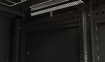 Шкаф коммутационный Hyperline TTB-1866-AS-RAL9004 напольный, стеклянная передняя дверь, 18U, 600x988x600 мм - фото 6 - id-p213131568