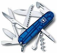 Складной нож Victorinox Huntsman, функций: 15, 91мм, синий полупрозрачный , коробка картонная [1.3713.t2]