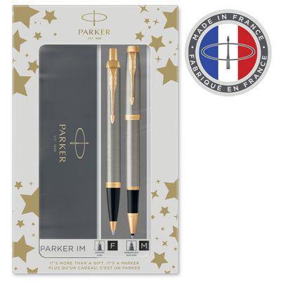 Набор ручек Parker IM Core TK223 (CW2093217) Brushed Metal GT ручка роллер, ручка шариковая подар.ко - фото 2 - id-p213136013