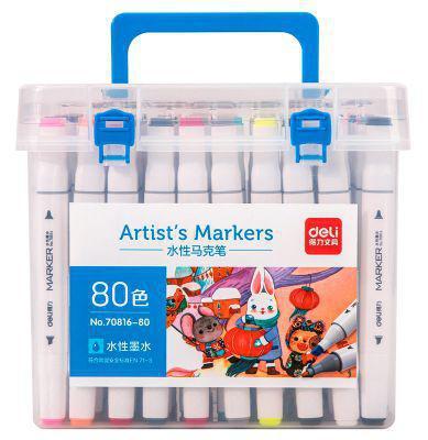 Набор маркеров для скетчинга Deli 70816-80, 80 цвет., скошенный пишущий наконечник - фото 1 - id-p213136050