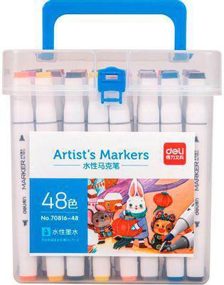 Набор маркеров для скетчинга Deli 70816-48, 48 цвет., двойной пишущий наконечник - фото 1 - id-p213136052