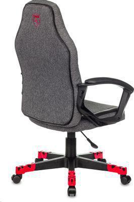 Кресло игровое ZOMBIE GAME 9, на колесиках, ткань/экокожа, серый/красный [zombie game 9 grey] - фото 4 - id-p213137798