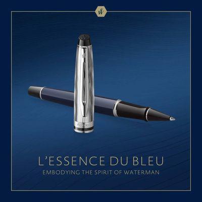 Ручка роллер Waterman Expert L`Essence du Bleu (CW2166429) LaqBlue CT F чернила черн. подар.кор. - фото 3 - id-p213134303