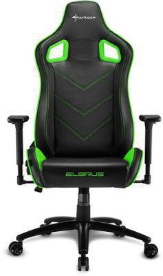 Кресло игровое SHARKOON Elbrus 2, на колесиках, эко.кожа, черный/зеленый/зеленый [519047] - фото 3 - id-p213137833